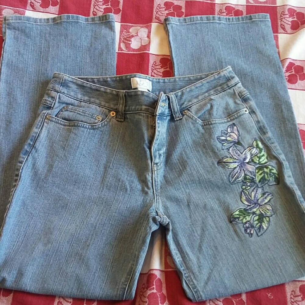 Ann Taylor LOFT embroidered jeans
